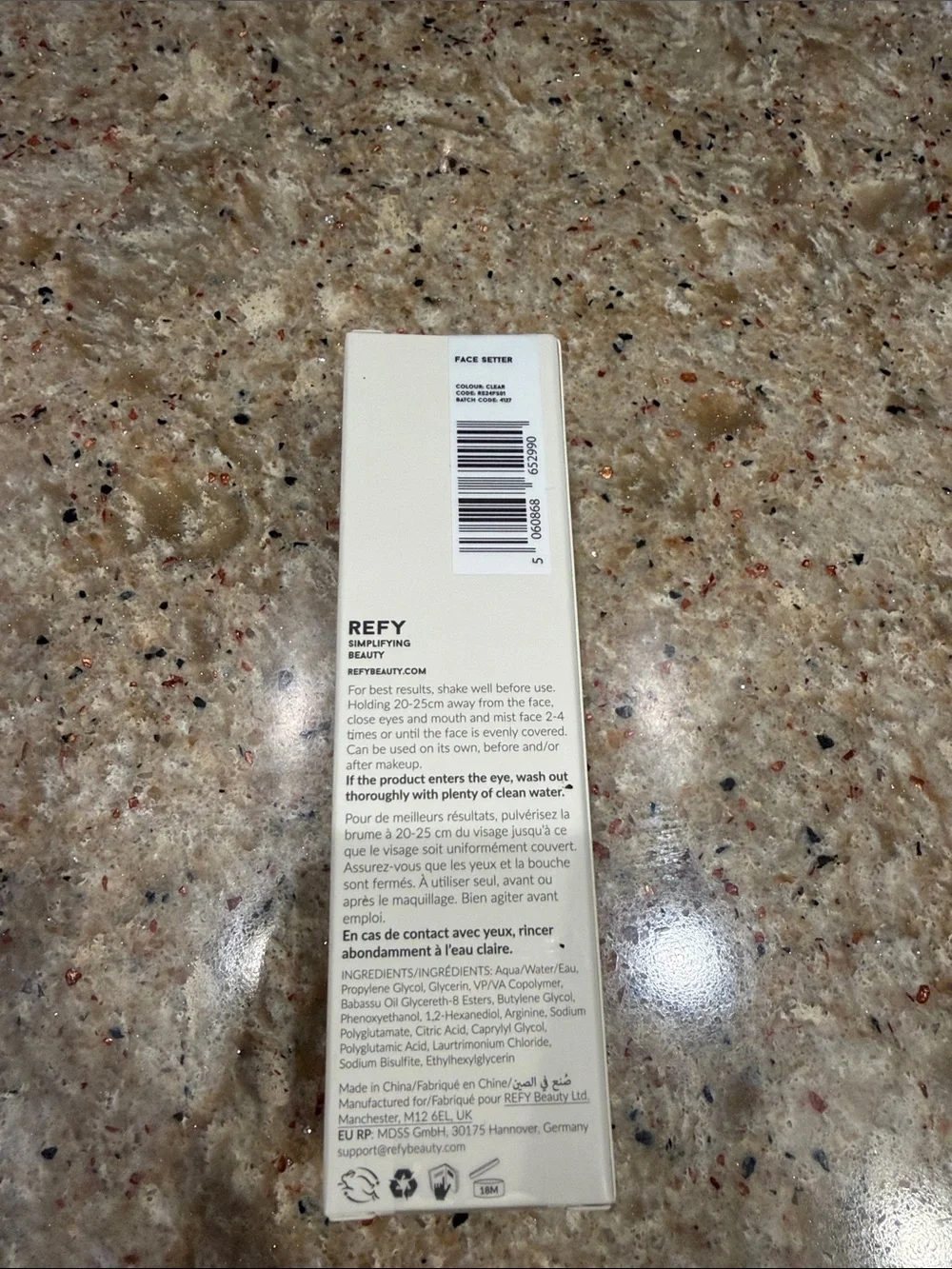 NEW Refy REFY Face Setter Hydrating &Plumping Setting Spray w/ Polyglutamic Acid
